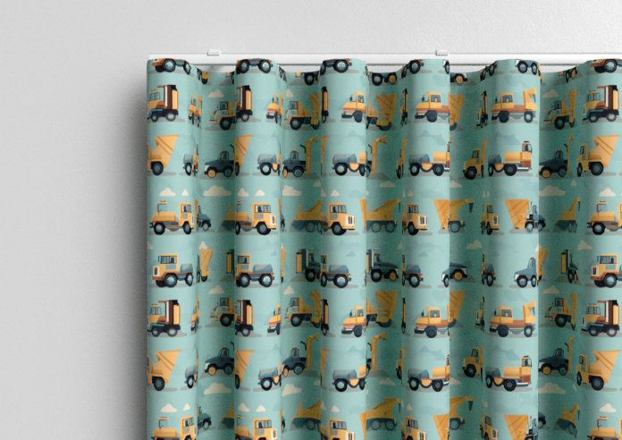 Construction Crew, Digger - Made to Measure Curtains - Image 13
